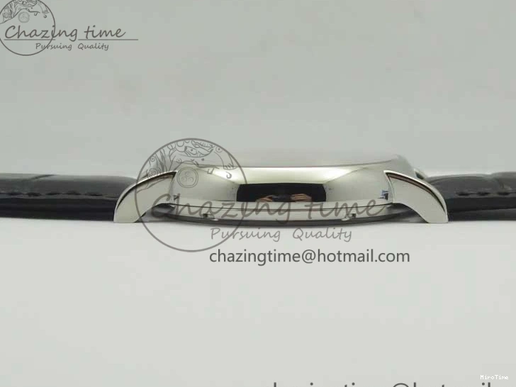 MIROTIME 0420 Fashionable Portofino Automatic SS TWF 1:1 Best Edition Silver Dial SS Markers on Black Leather Strap A 7200